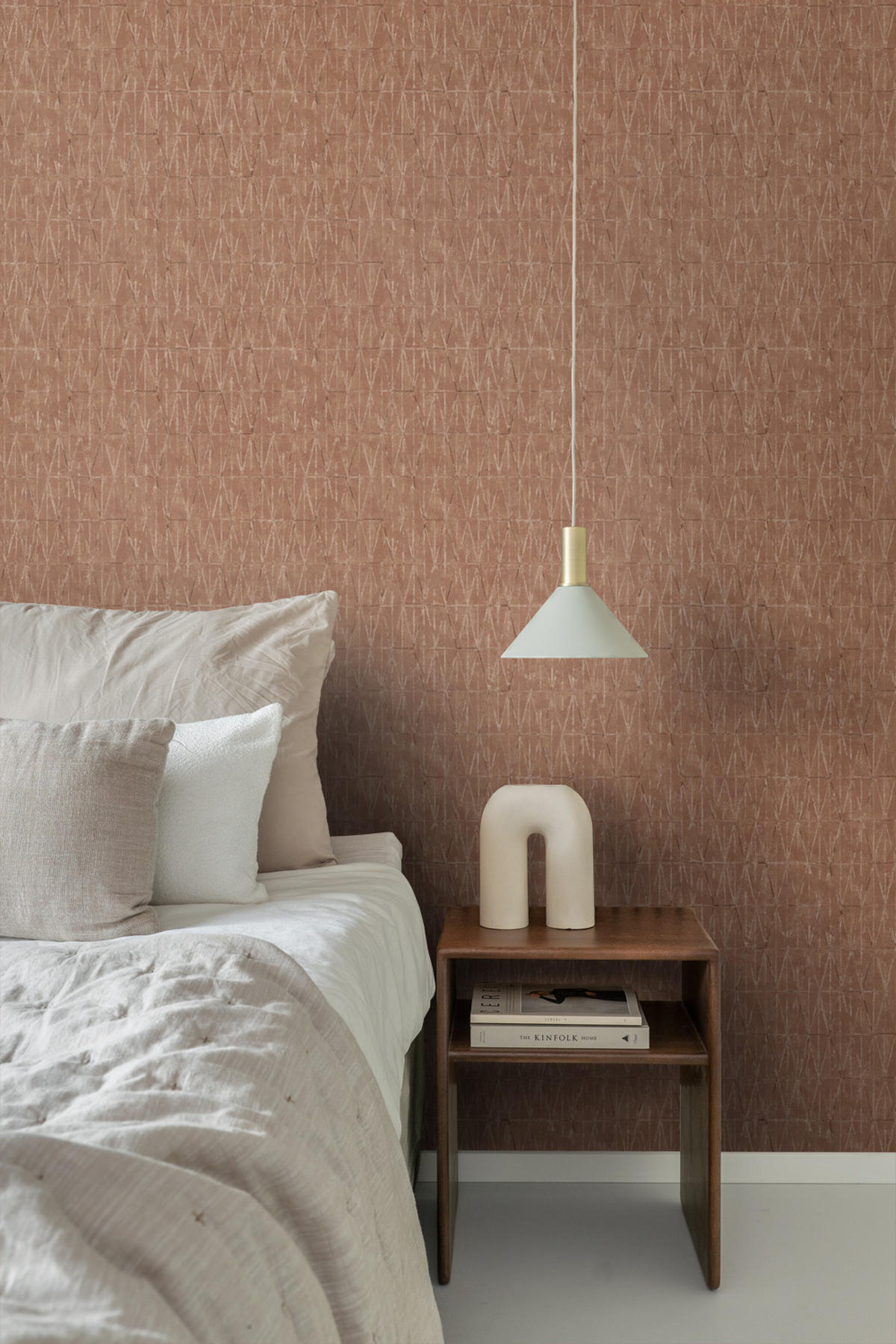 TAPETE grafische Linien 50 x 900 cm - Terracotta, Papier (50/900cm) - ESTAhome