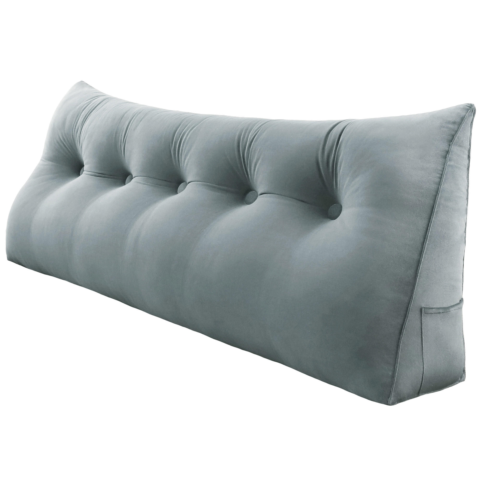 RÜCKENKISSEN für Bett Samt Grau 160 cm - Grau, Textil (50/160cm) - Vercart