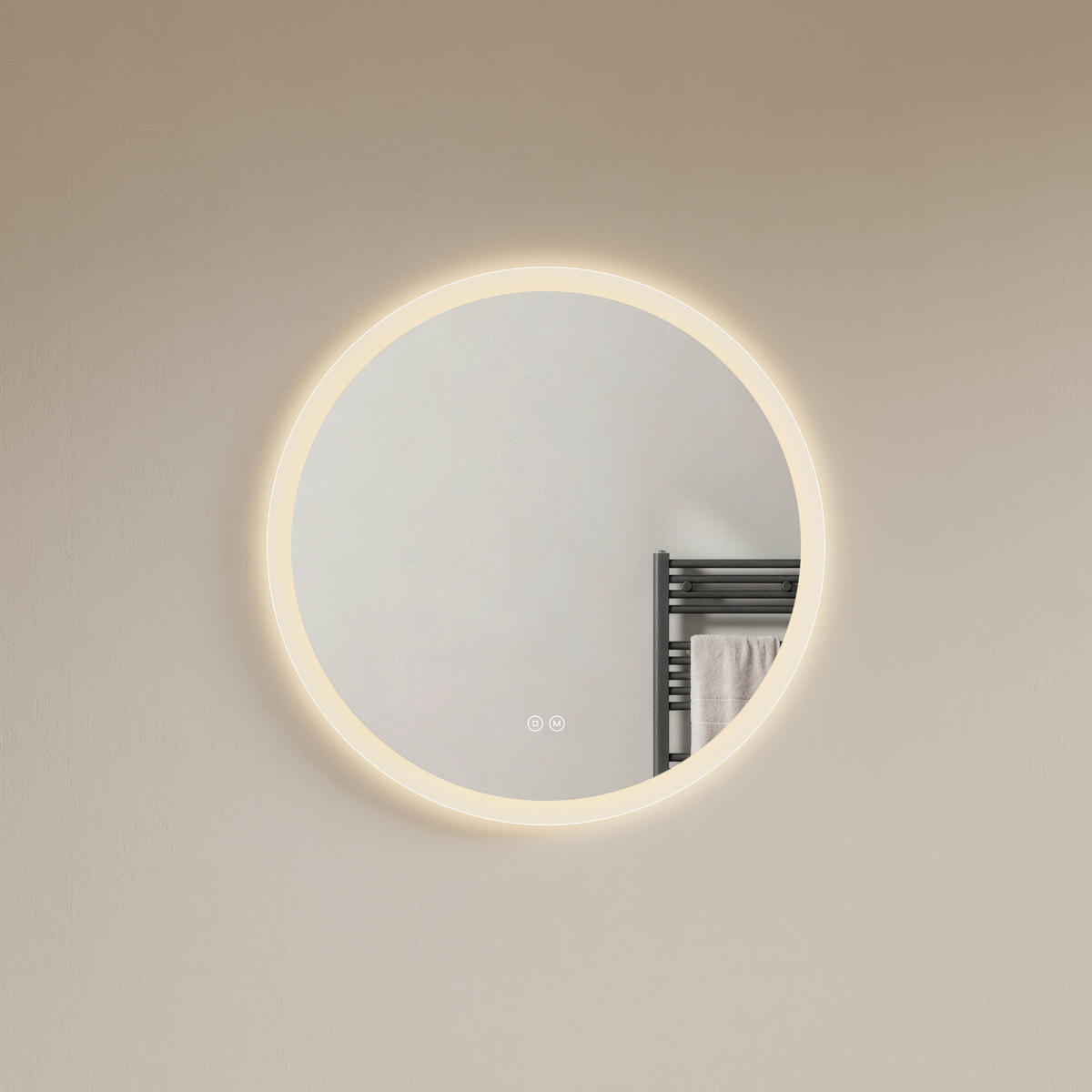 BADSPIEGEL mit Beleuchtung Ø70 cm - Transparent, Glas (70/70/3.5cm) - EMKE