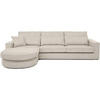 ECKSOFA Pablo ohne Schlaffunktion, mit abgerundeter Ottomane, links, Beige - Beige, Textil (319/196cm) - Beautysofa