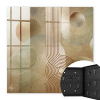 SCHLÜSSELBOX Schwarz 30x30 cm- Türöffnung nach rechts - Geometrische Formen - Beige, Metall (30/30/5cm) - TULUP