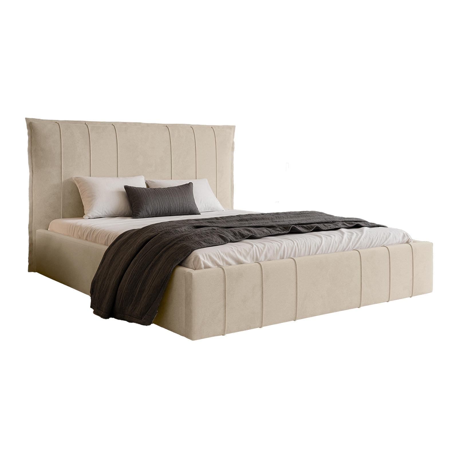 POLSTERBETT ACATE 200x200 cm, Weiß - Creme, Textil (200/200cm) - Fedve