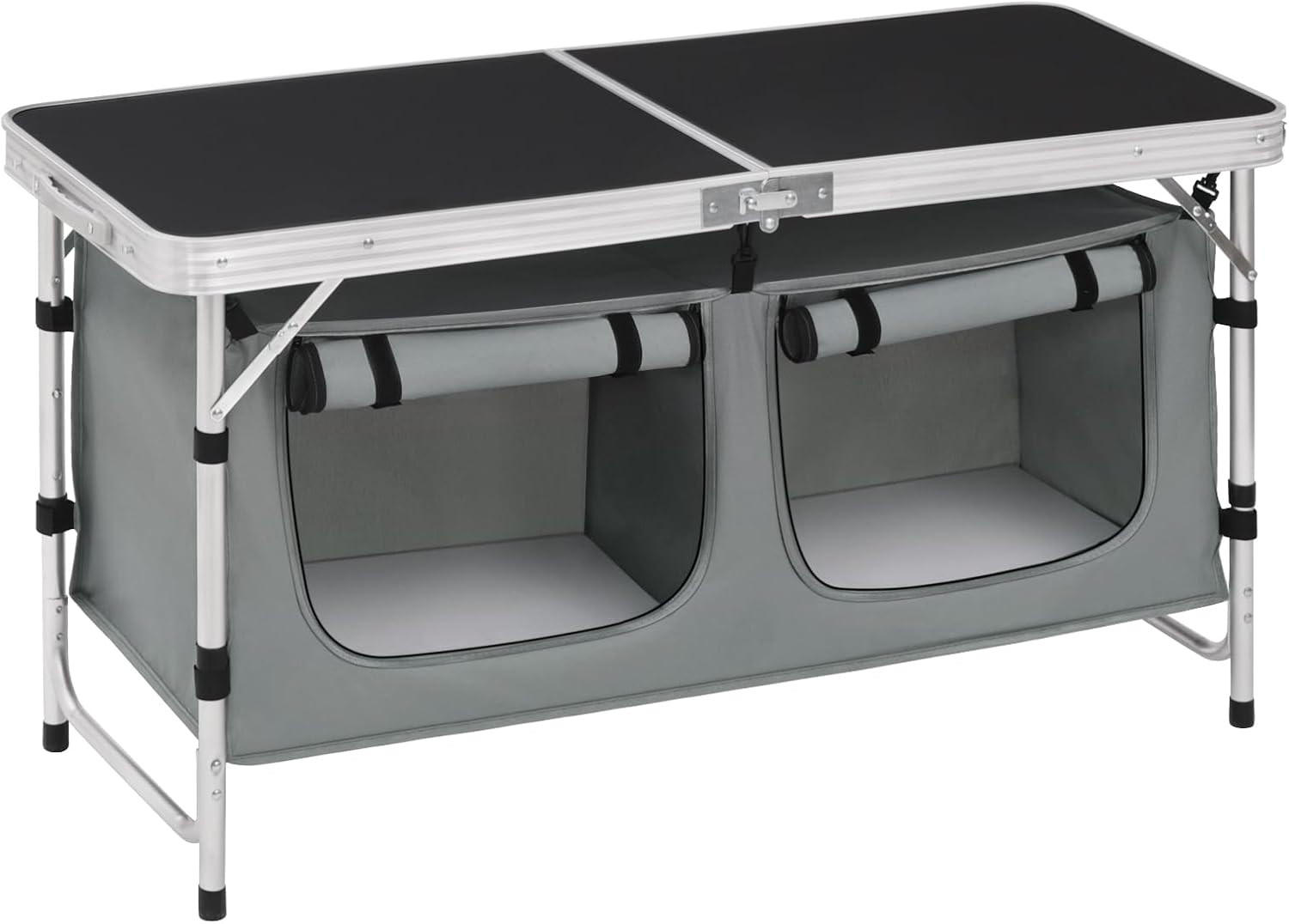 Woltu Campingtisch Schwarz 120x69.5x47 cm