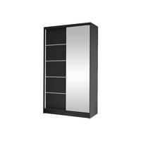SCHWEBETÜRENSCHRANK Diego III - Schwarz, Holzwerkstoff/Metall (100/200/58cm) - MIRJAN24