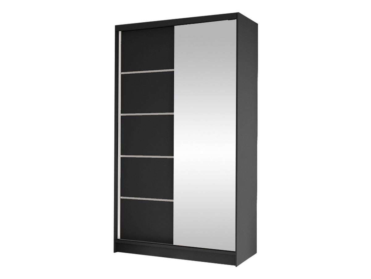SCHWEBETÜRENSCHRANK Diego III - Schwarz, Holzwerkstoff/Metall (100/200/58cm) - MIRJAN24