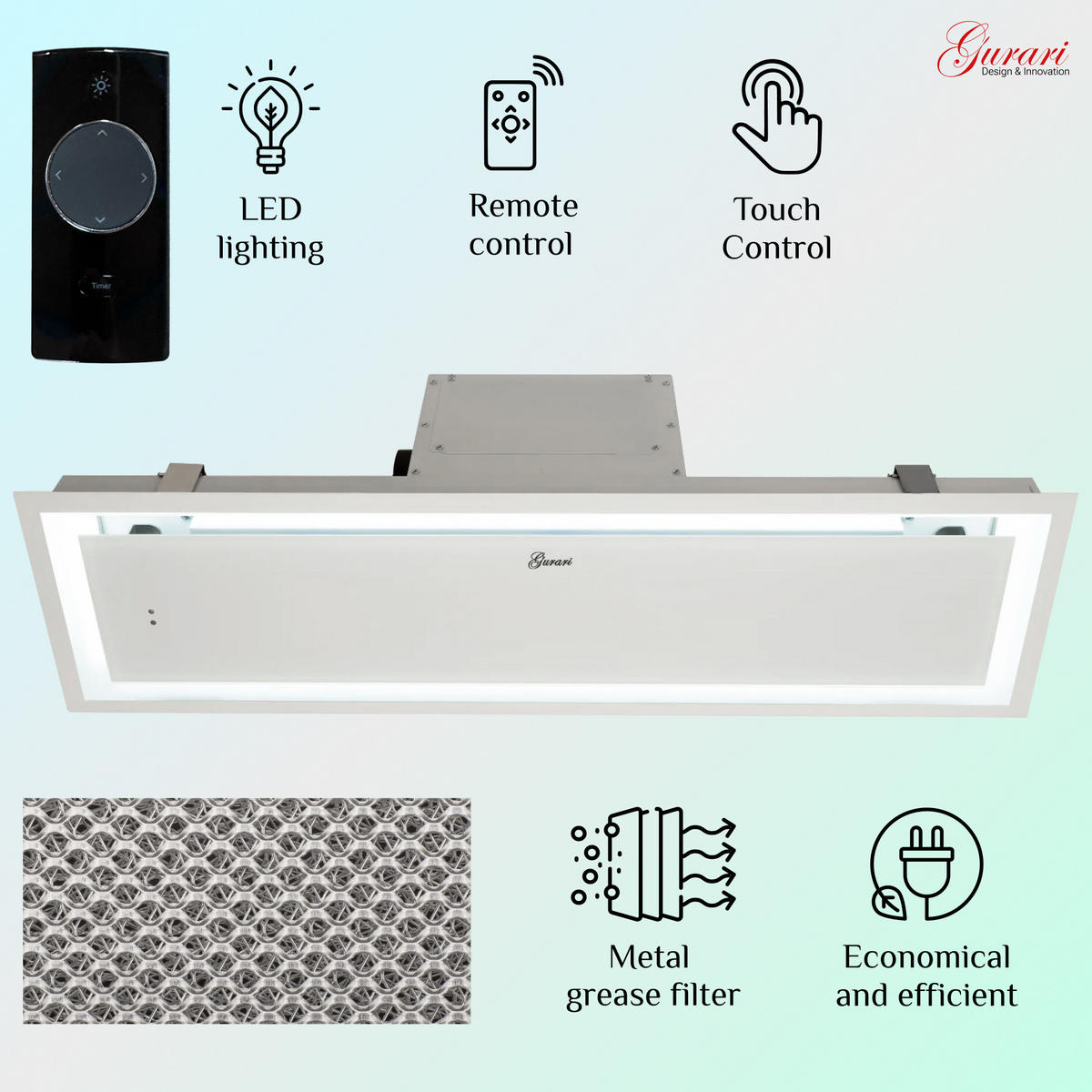 DUNSTABZUGSHAUBE GCH 974 WH 120 Diamond 120 cm Weiß - Weiß, Metall (120/32/30cm) - Gurari