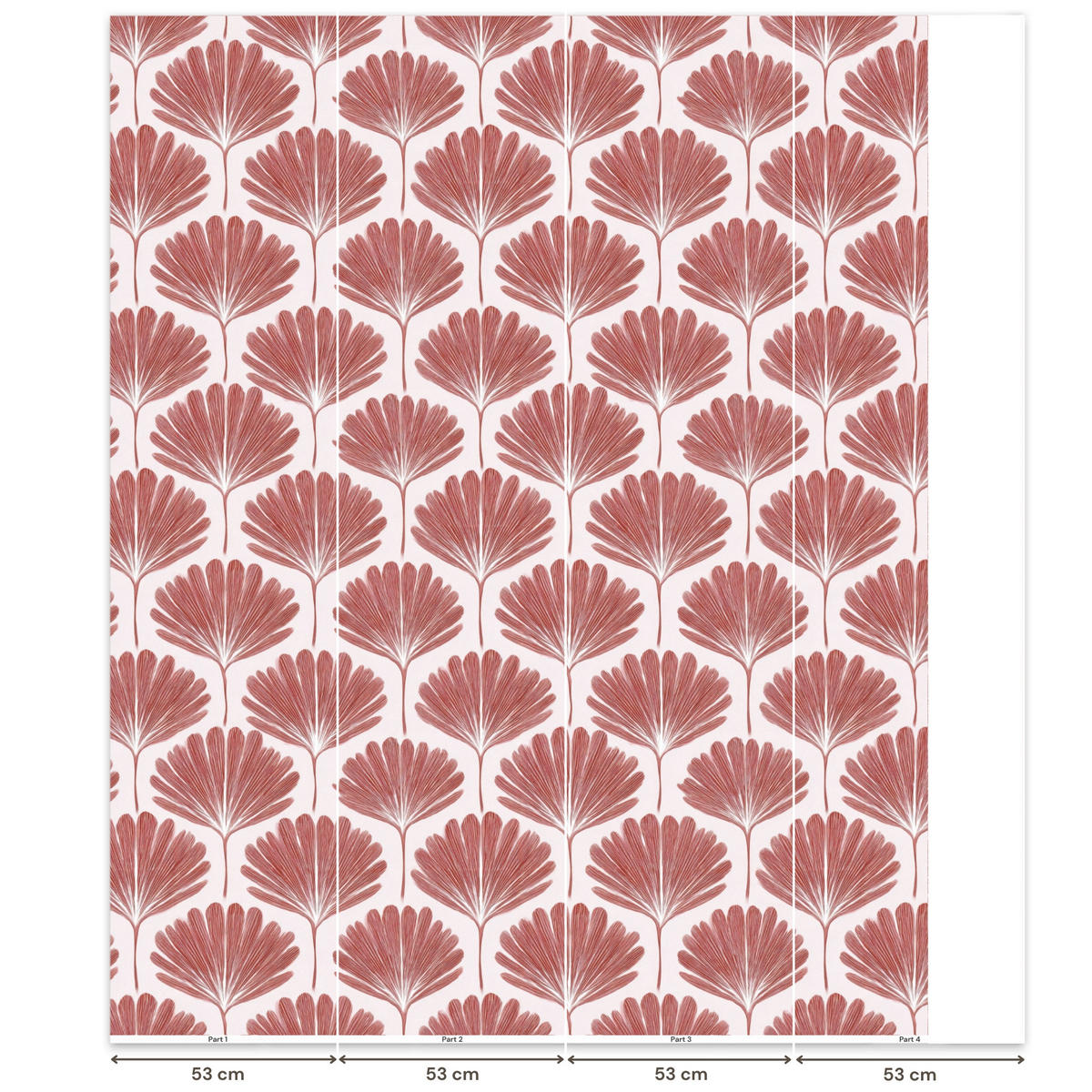 TAPETE - Fächer - Motiv - Terra - 200x240 cm - Rotbraun, Papier (200/240cm) - OnlyWow