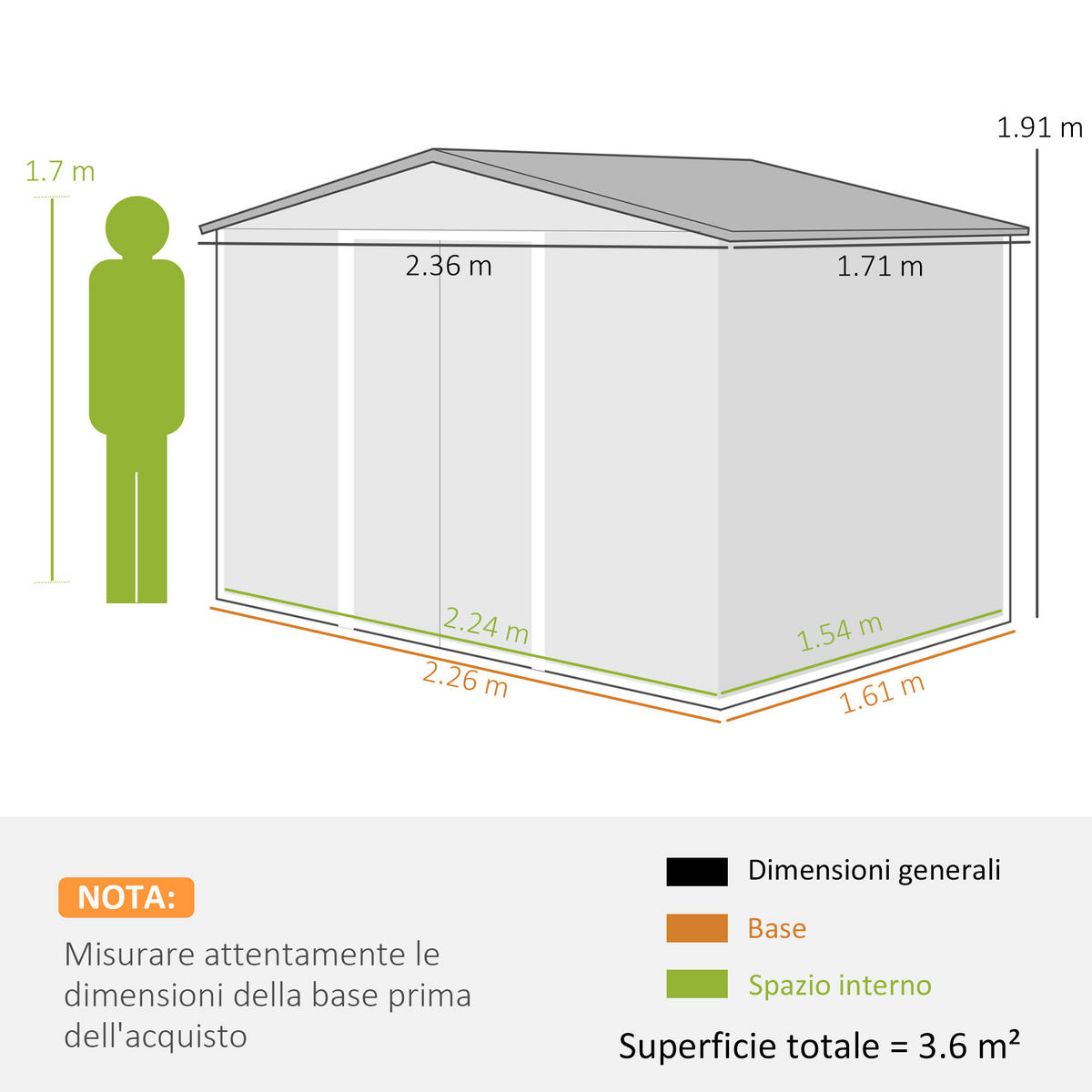 GARTENHAUS Braun 1 Stück - Braun, Kunststoff/Metall (171/191/236cm) - GiPP
