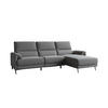 ECKSOFA ADRIANA Anthrazit Flachgewebe Relaxfunktion - Anthrazit/Schwarz, Textil/Metall (280/163cm) - KAWOLA