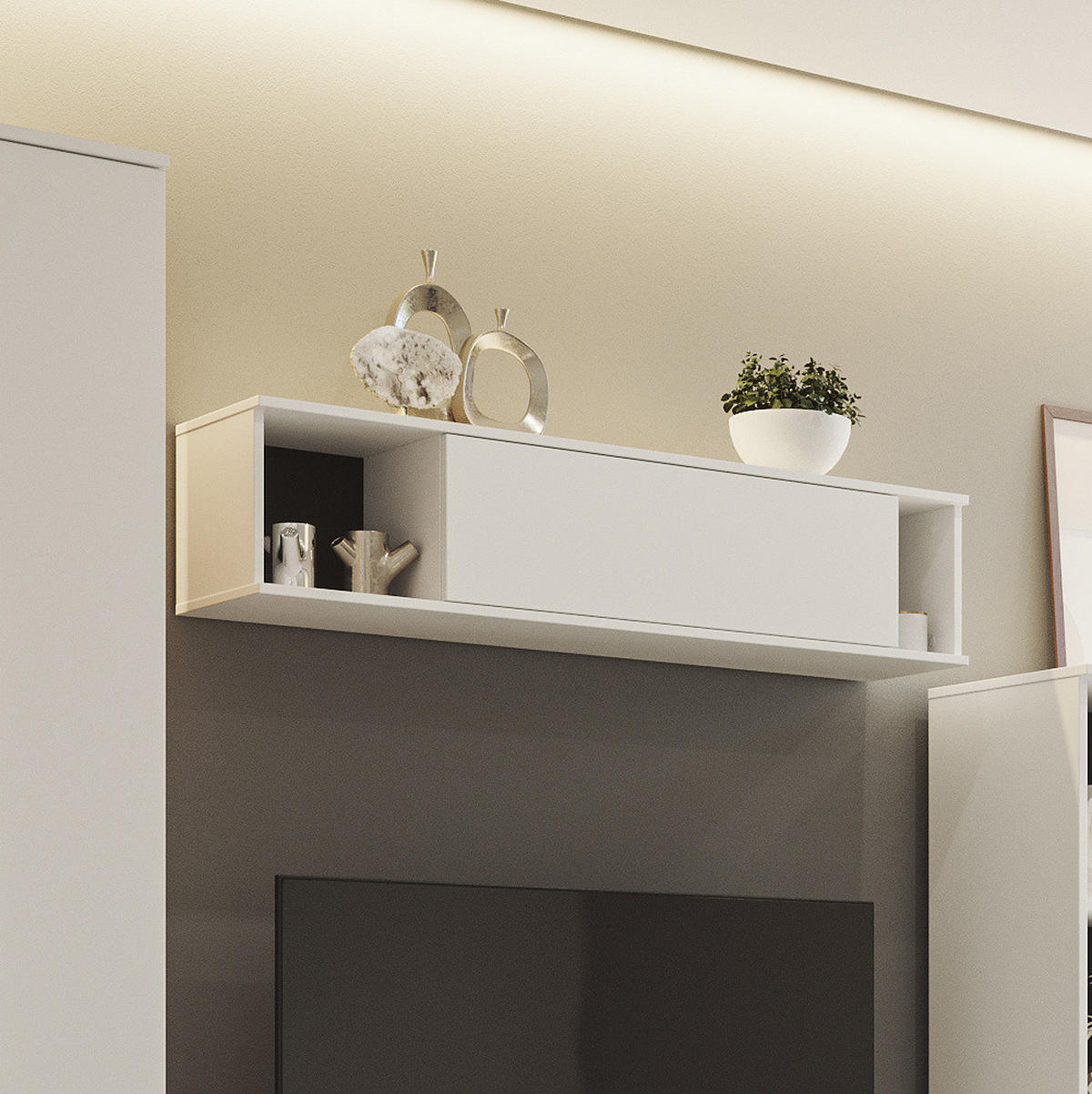 HÄNGESCHRANK Dallas 135/30/30 Weiß - Weiß, Holzwerkstoff (135/30/30cm) - Ravio