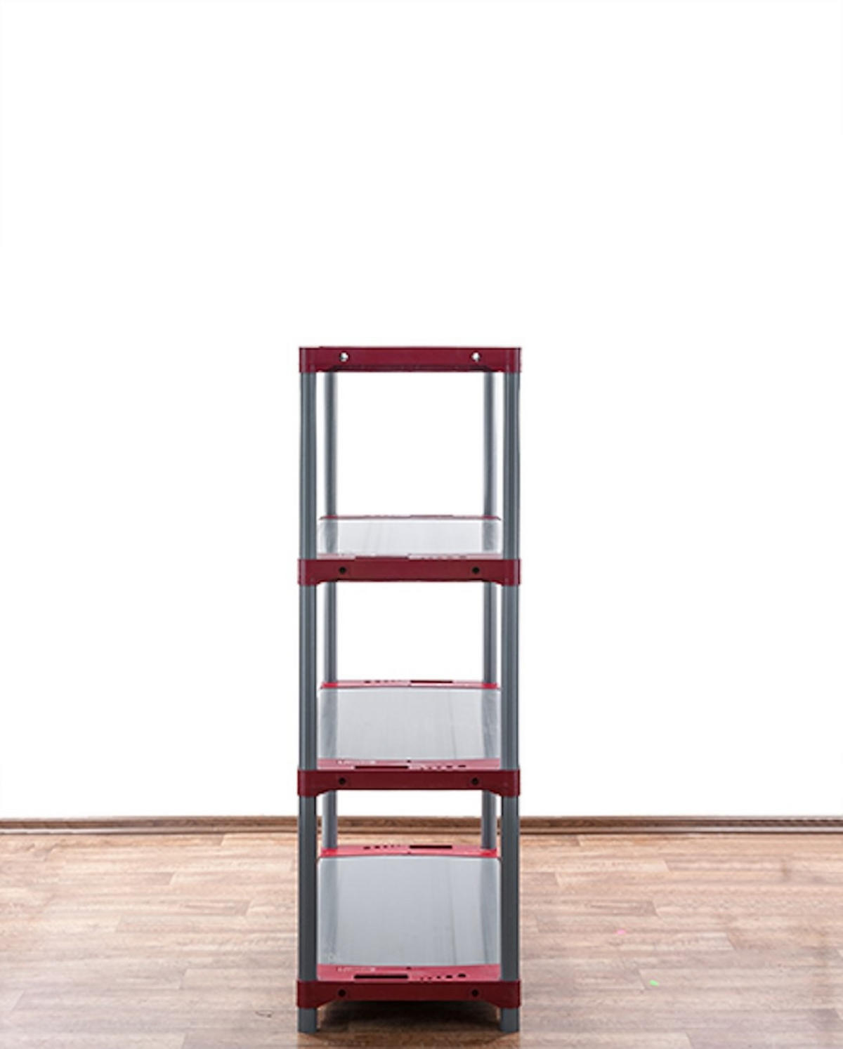 KUNSTSTOFFREGAL BIG GREY BEAR Low 138x90x46cm Fachlast 160kg Grau-Rot - Rot, Kunststoff (90/138/46cm) - PROREGAL