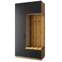 GARDEROBENSCHRANK REMA 120/240/60 cm Modern Garderobe-Set Eiche Lefkas - Eichefarben/Gelb, Holzwerkstoff (120/240/60cm) - MASSENO