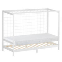 KINDERBETT Fußballtor mit Matratze 90x200 cm Weiß - Weiß, Holz (90/200cm) - ML-DESIGN