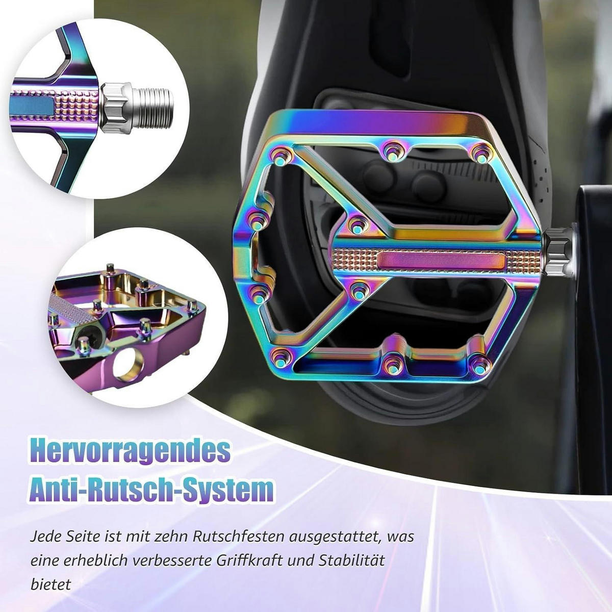 FAHRRADPEDALE 9/16 Zoll Aluminiumlegierung bunt 2-teiliges Set - Multicolor, Metall (13/1.5/23cm)