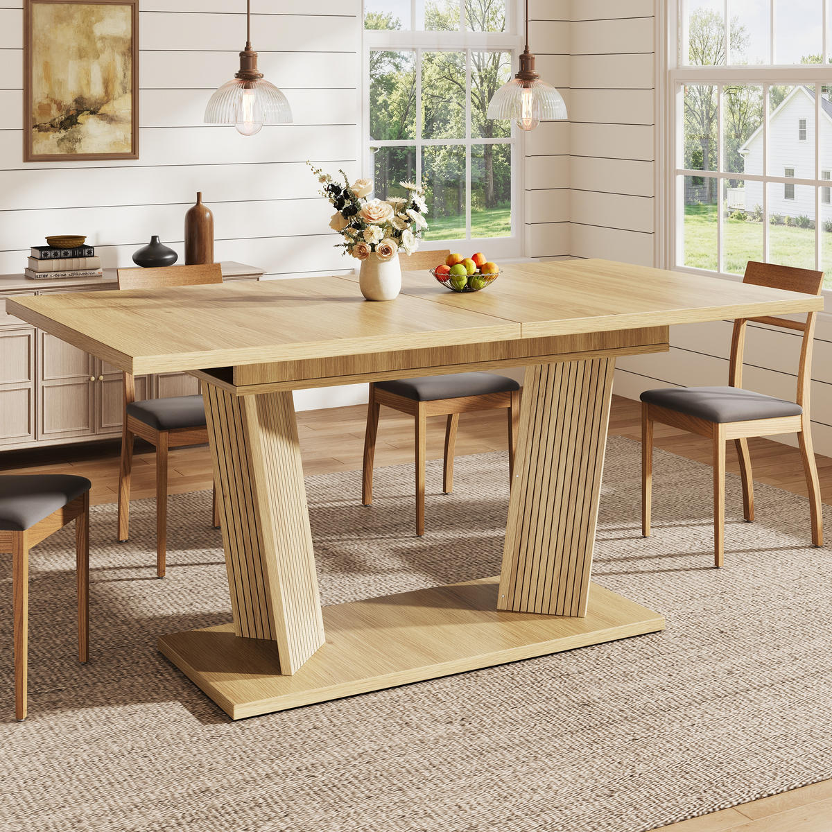 ESSTISCH ausziehbar 120-160/80/76 cm DE-39645 Naturbraun - Naturfarben, Holzwerkstoff (80/160/76cm) - ComfortXL