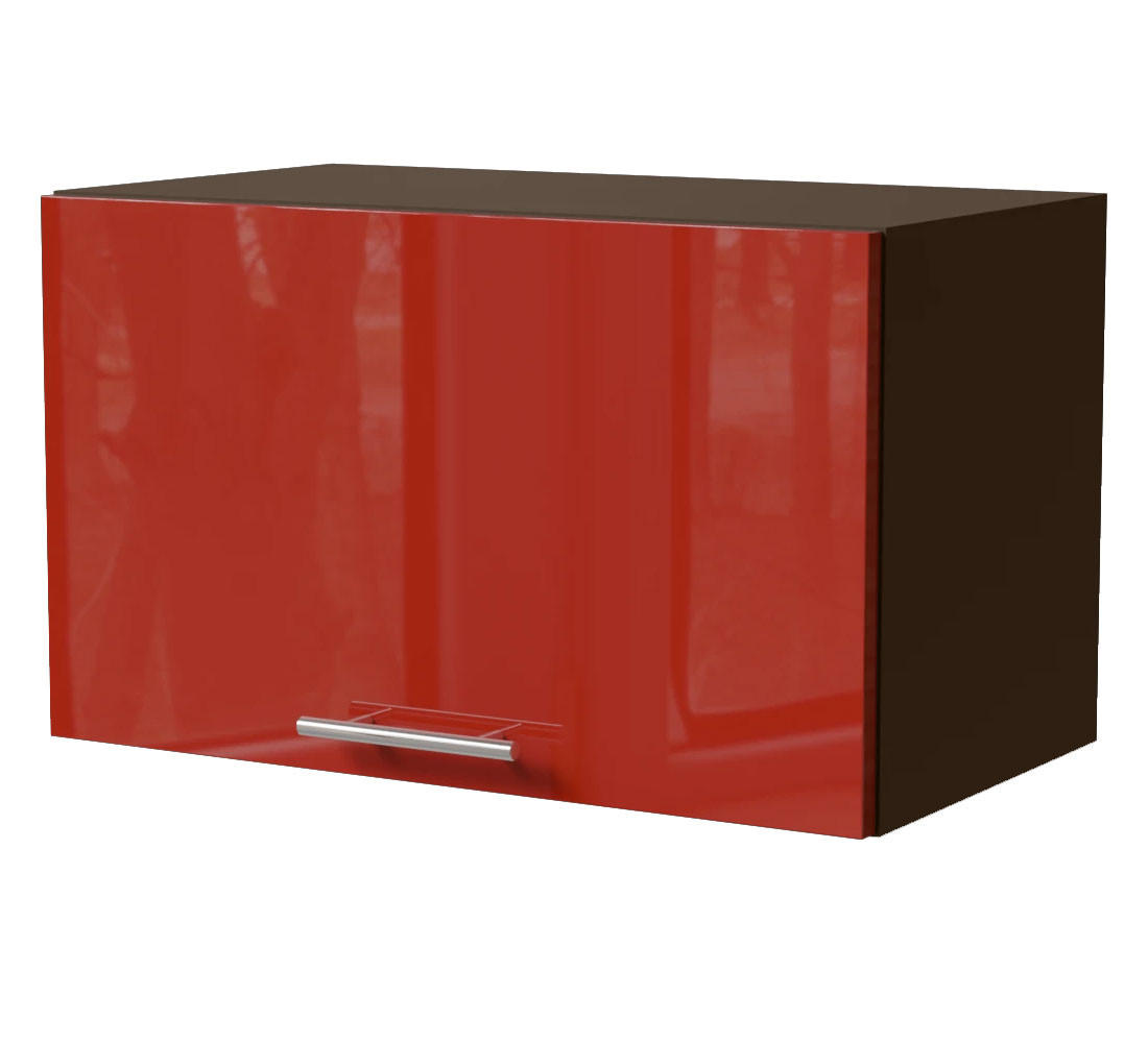 KLAPPHÄNGESCHRANK Brerra W4B/60 Lava / RAL 3002 karminrot Hochglanz 60 / 32,5 / 36cm mit Blum Avenots Klappenbeschlag - Dunkelgrau/Rot, Holz/Holzwerkstoff (60/36/32.5cm) - Feldmann-Wohnen