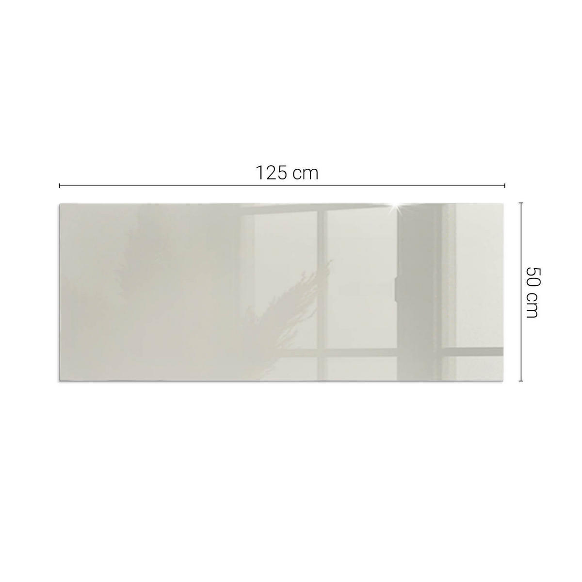 GLASPLATTE für Kamin 125x50 cm Creme - Creme, Glas (125/50/0.4cm) - ArtPrintCave
