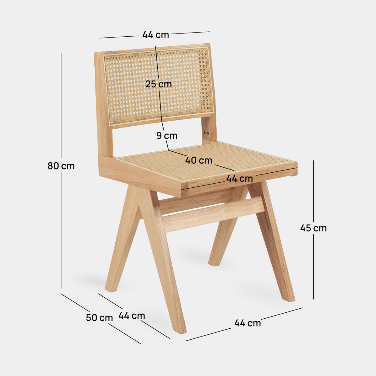 ESSZIMMERSTUHL Nelha Natura 44 cm x 80 cm 2er-Set - Naturfarben, Holz (44/80/50cm) - Klast Home