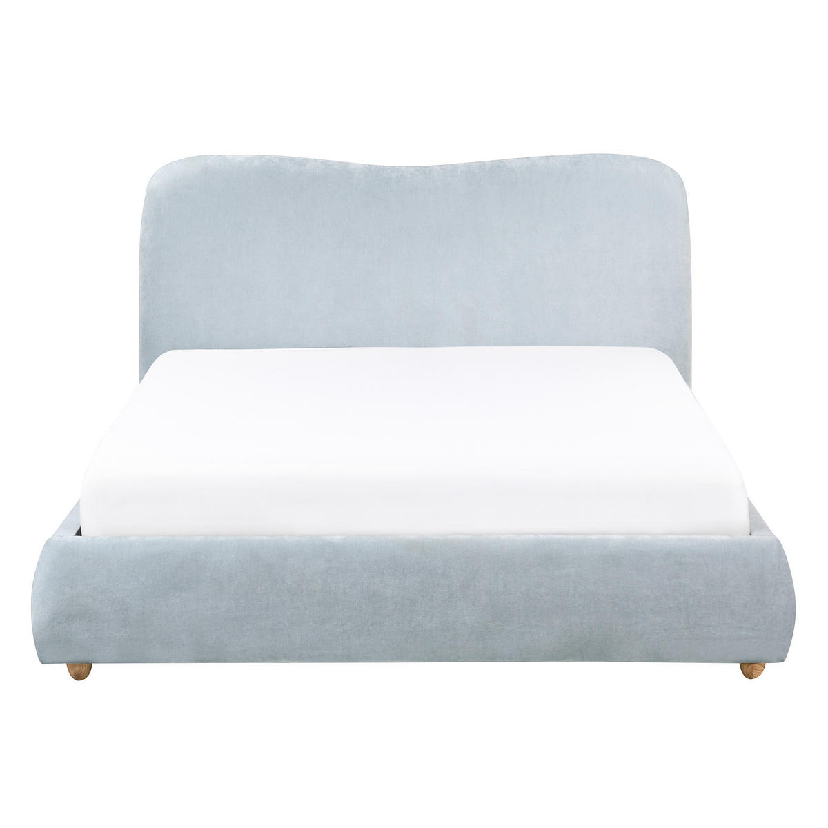 BETT mit Stauraum 140/200 cm Hellblau Blagnac - Blau/Braun, Textil (140/200cm) - Beliani