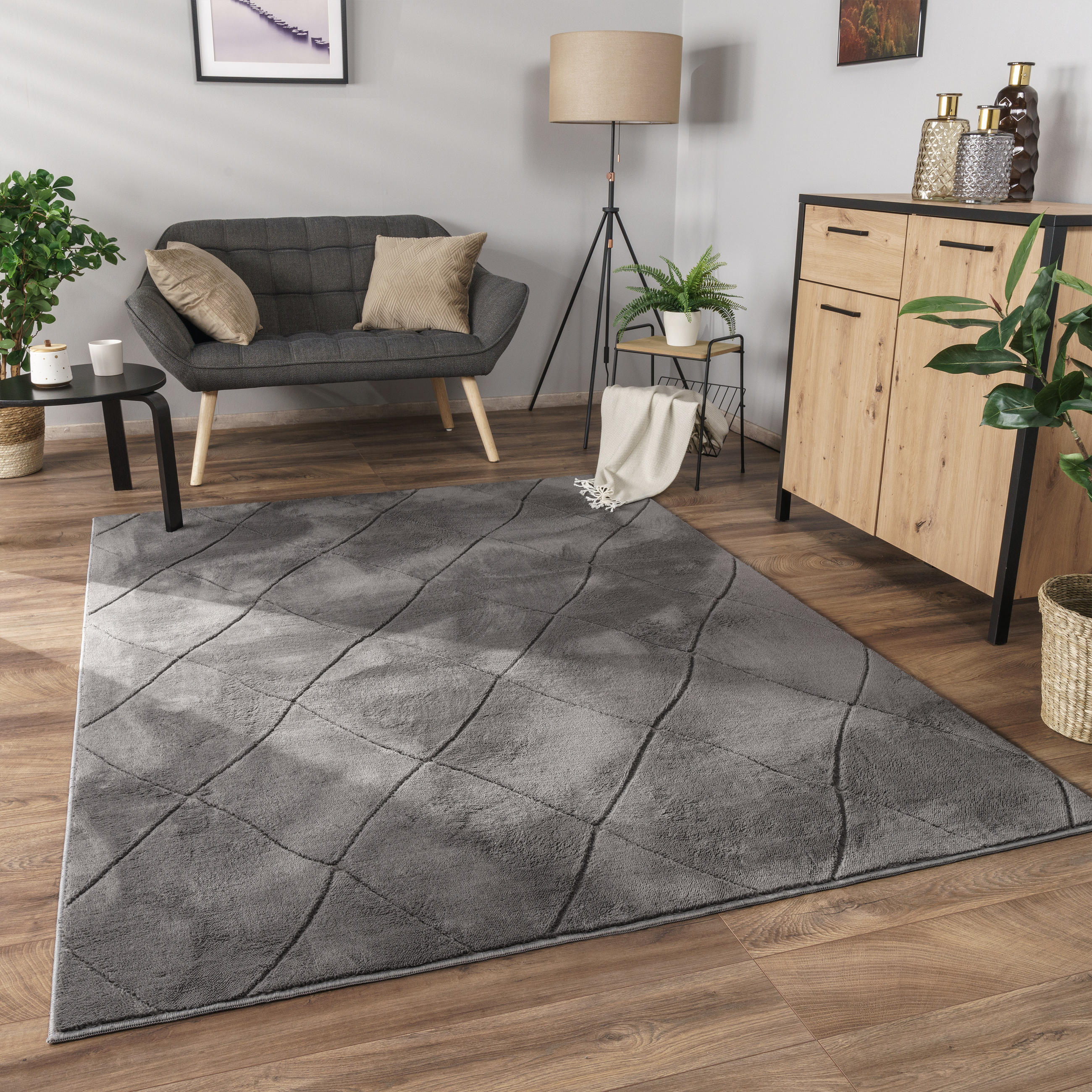 KURZFLORTEPPICH 230/340 cm Utrecht 641 - Anthrazit, Textil (230/340cm) - Paco Home
