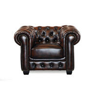 SESSEL mit gerader Rückenlehne - 1 Person - Leder - Schokoladenbraun - - Dunkelbraun, Leder (105/73/96cm) - Vente-Unique
