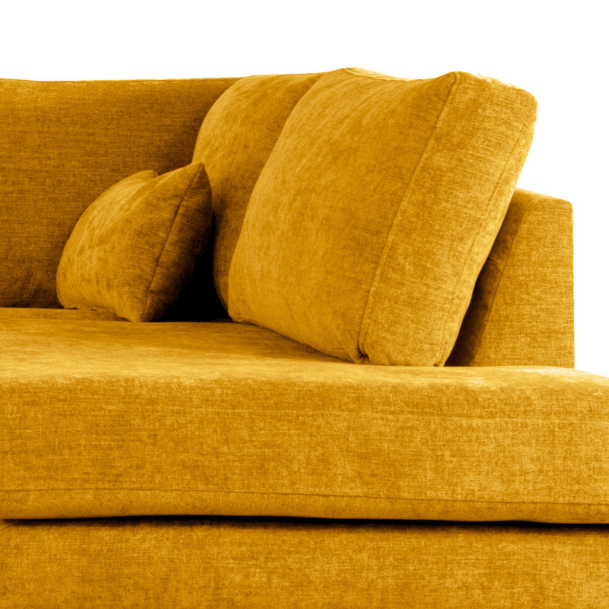 WOHNLANDSCHAFT mit Longchair - Eichefarben/Gelb, Eichenholz/Textil (371/81/219cm) - home24