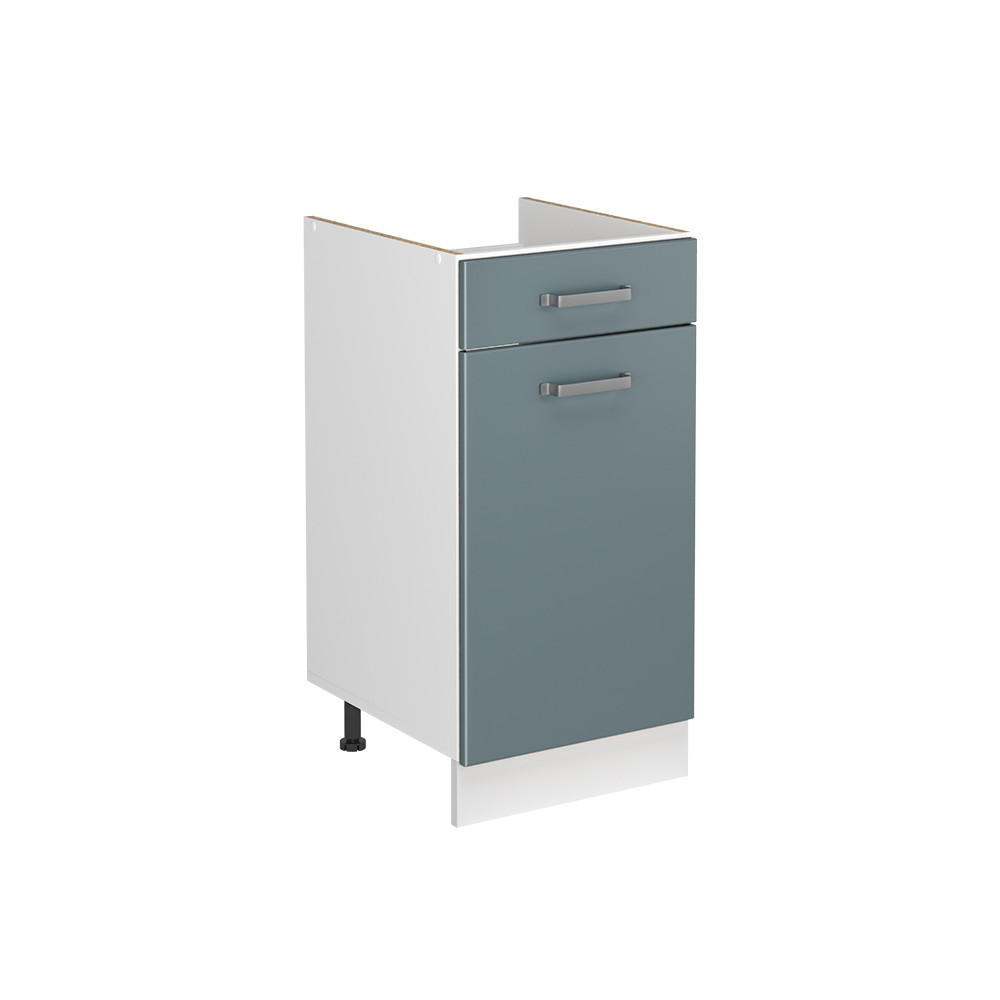 SPÜLENUNTERSCHRANK R-Line, Blau-Grau/Weiß, 40 cm ohne Arbeitsplatte - Blaugrau/Weiß, Holzwerkstoff (40/81.6/46cm) - Vicco