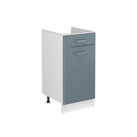 SPÜLENUNTERSCHRANK R-Line, Blau-Grau/Weiß, 40 cm ohne Arbeitsplatte - Blaugrau/Weiß, Holzwerkstoff (40/81.6/46cm) - Vicco