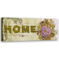 WANDBILD beschriftung im vintage stil - Grün, Textil (90/30cm) - Feeby