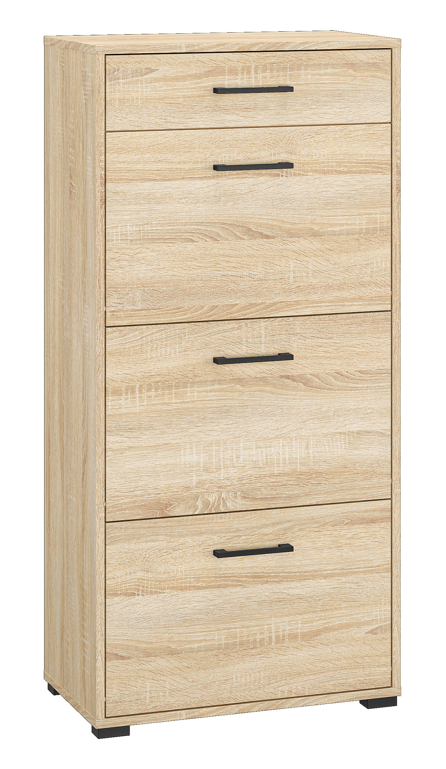 SCHUHSCHRANK Caro Sonoma Eiche hell 60 / 34 / 126cm - Braun/Sonoma Eiche, Holz/Holzwerkstoff (60/126/34cm) - Feldmann-Wohnen