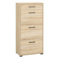 SCHUHSCHRANK Caro Sonoma Eiche hell 60 / 34 / 126cm - Braun/Sonoma Eiche, Holz/Holzwerkstoff (60/126/34cm) - Feldmann-Wohnen