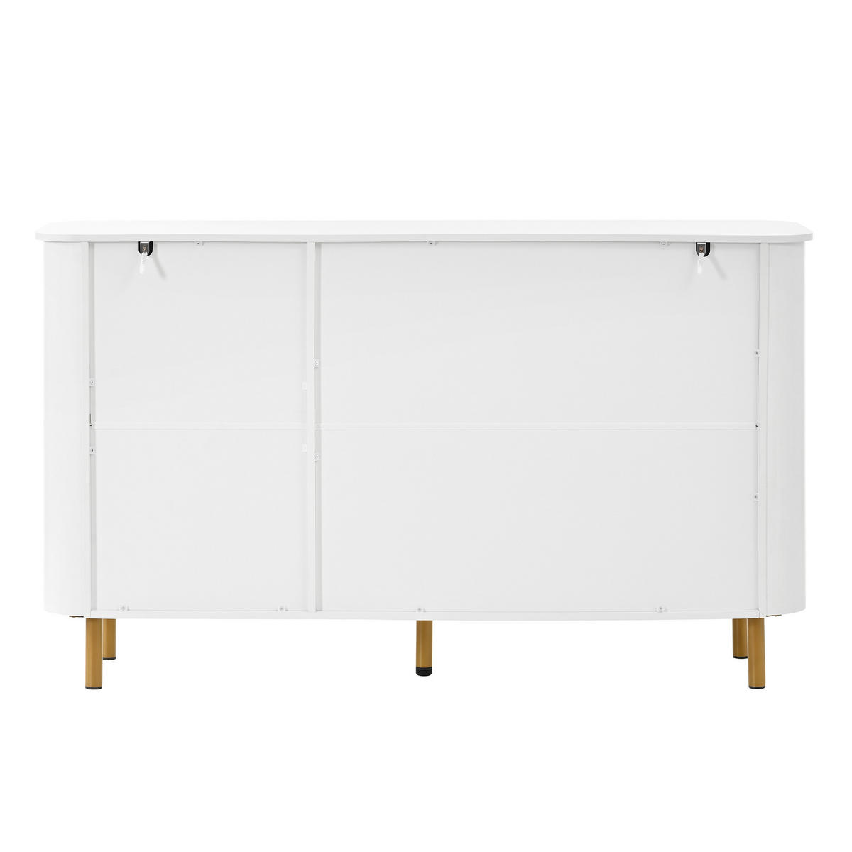 SIDEBOARD Weiß 135cm Grifflos mit 3 Türen 3D-Säulenrelief & Metallfüßen - Weiß, Holzwerkstoff (135/78/36cm) - Urban Meuble