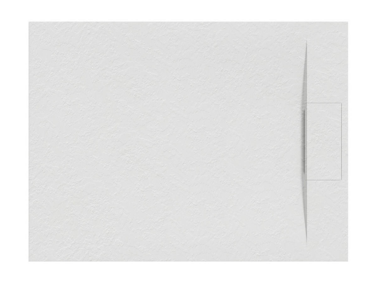 DUSCHWANNE - 120 cm x 80 cm - Harz - Weiß TARPOSA - Weiß, Kunststoff (80cm) - Vente-Unique