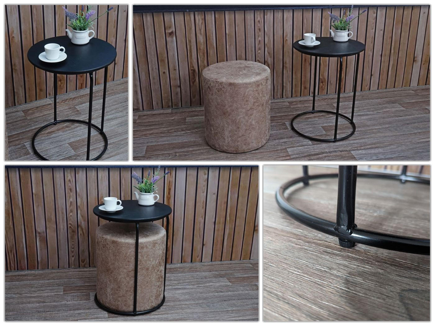 Thumbnail - MCW Sitzhocker/Beistelltisch, Braun, Textil, 39x53x39 cm, Wohnzimmer, Hocker, Sitzhocker