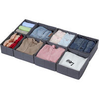 SCHUBLADEN Organizer 8er Set Grau für PAX Kleiderschrank 100x58 cm - Grau, Textil (24/11/26cm)
