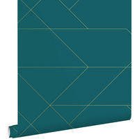 TAPETE grafische Linien 53 cm x 10.05 m - Grün, Papier (53/1000cm) - ESTAhome