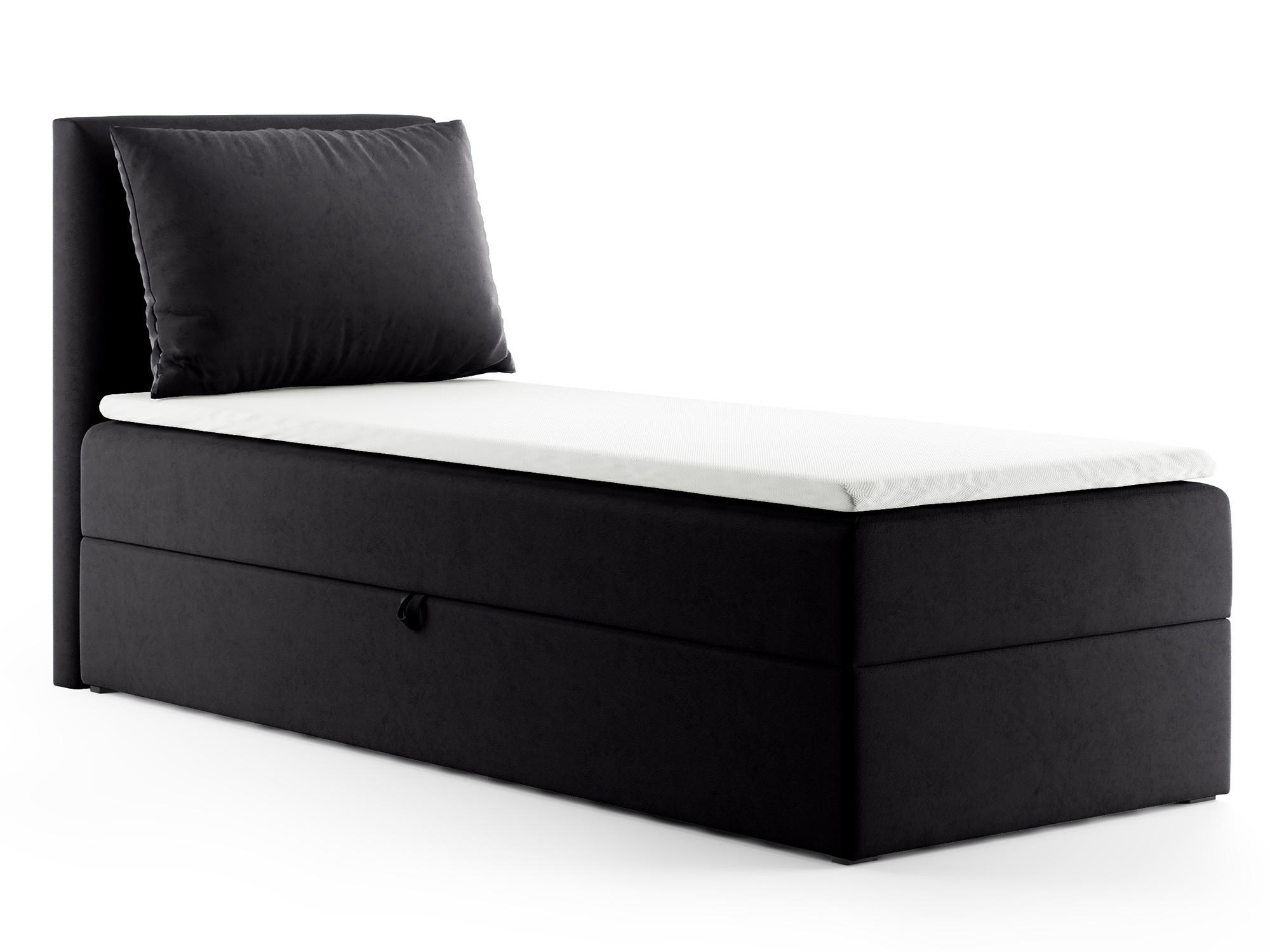 BOXBETT Egro Mini - 100x200 - schwarz (Kronos 07, Velvet) - Schwarz, Holz/Holzwerkstoff (100/200cm) - Sofnet