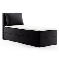 BOXBETT Egro Mini - 100x200 - schwarz (Kronos 07, Velvet) - Schwarz, Holz/Holzwerkstoff (100/200cm) - Sofnet