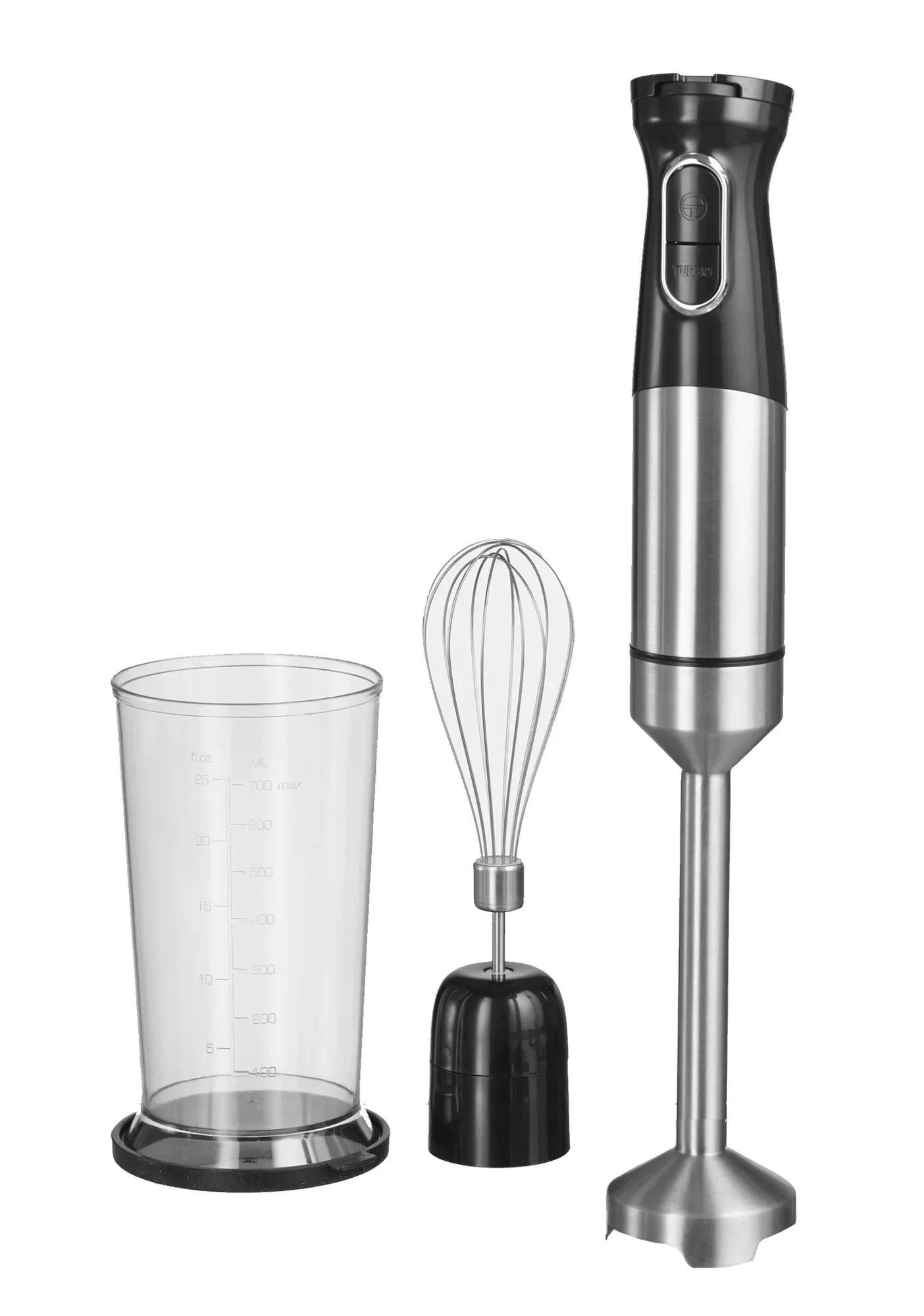 BLENDER Stabmixer-Set, 1500 Watt, Edelstahl, inkl. Rührbesen - Schwarz, Metall (18/14.5/27cm) - Westfalia