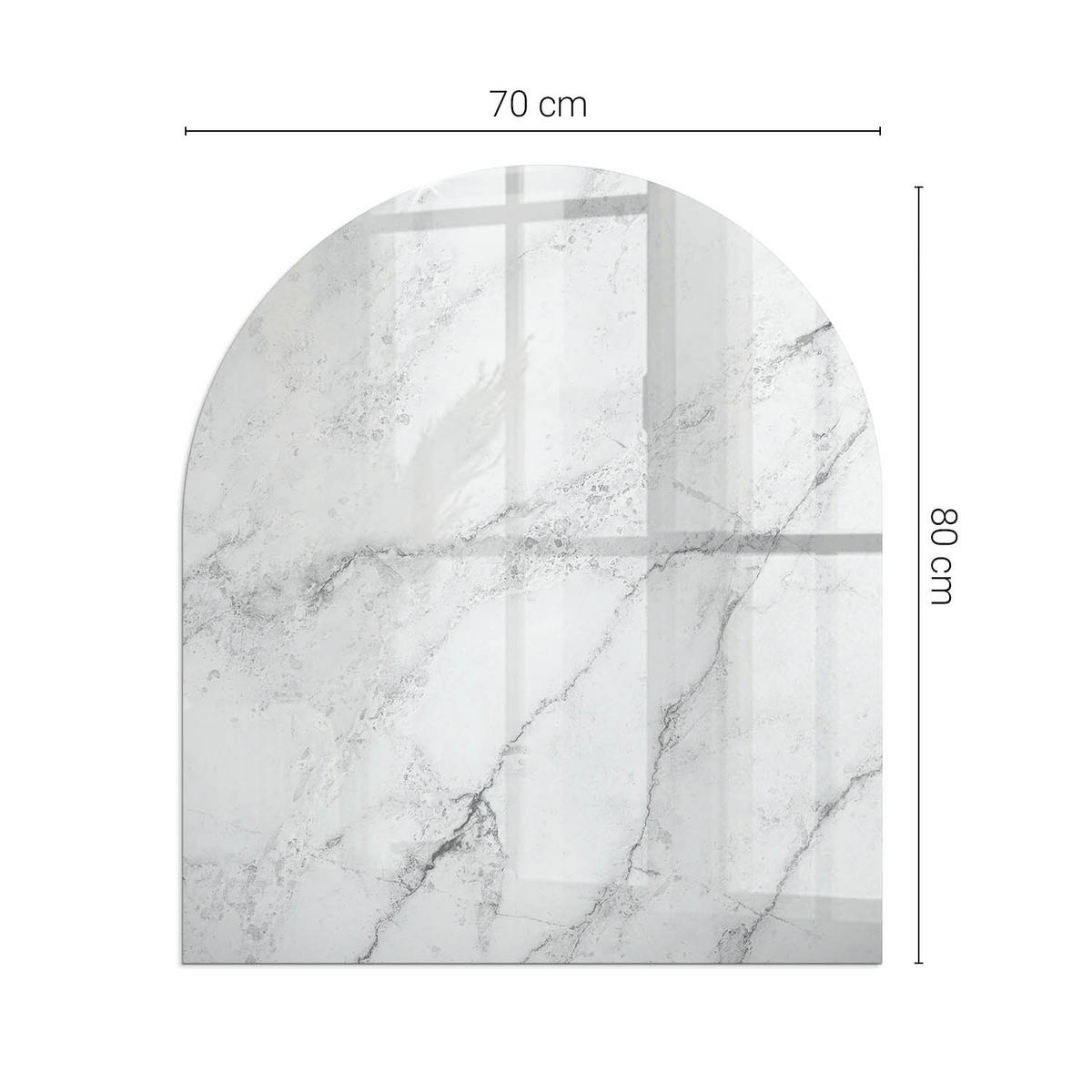 GLASPLATTE für Kamin 80x70 cm - Weiß, Glas (80/70/0.4cm) - TULUP