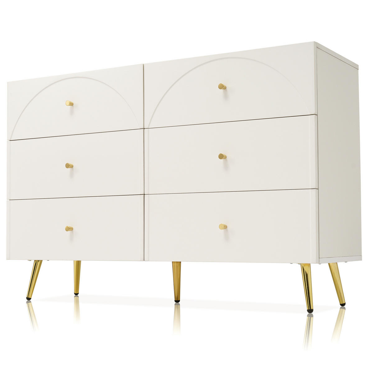 SCHUBLADENKOMMODE 120/40/85 cm mit 6 Schubladen in Creme-Weiß - Creme, Holz (120/40/85cm) - BEAOK