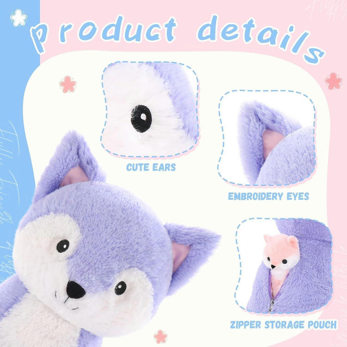 STOFFTIER Fuchs mit 4 Babys 48 cm - Multicolor, Textil (40/50cm)