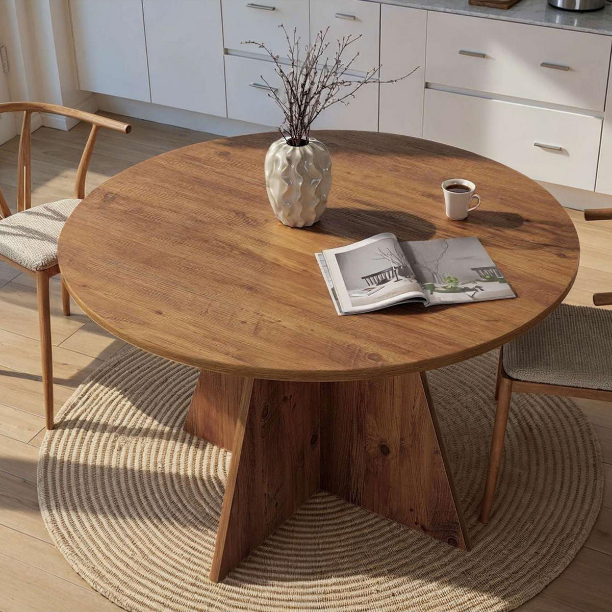 ESSTISCH - Holz - Birnbaumfarben, Holz (120/120/75cm) - Drawer