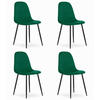 ESSZIMMERSTUHL 4-er Set COMO dunkelgrüner Sitz - Dunkelgrün, Textil (44.5/87.5/50.5cm) - Valora