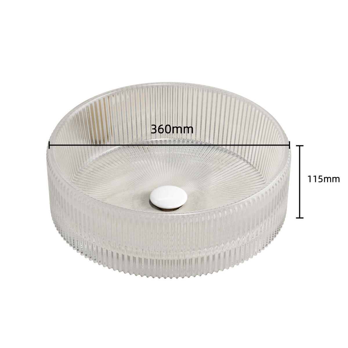 AUFSATZWASCHBECKEN Transparent 36/36/11.5 cm - Transparent, Holz (36/115/36cm) - PANGIVO