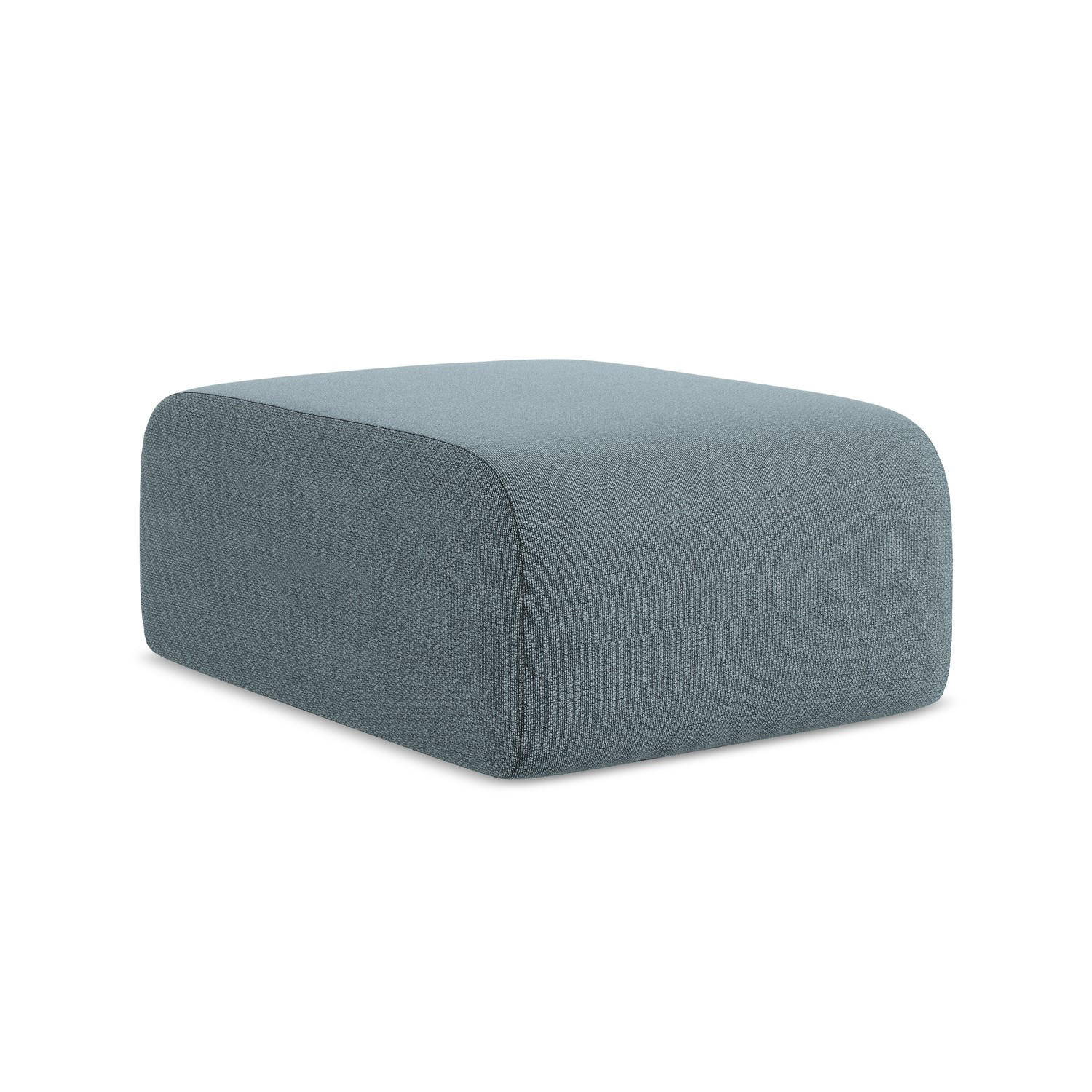 POUF Bouclé Stoff Blau - Blaugrau/Schwarz, Holzwerkstoff/Kunststoff (72/42/94cm) - LaMiaSofa