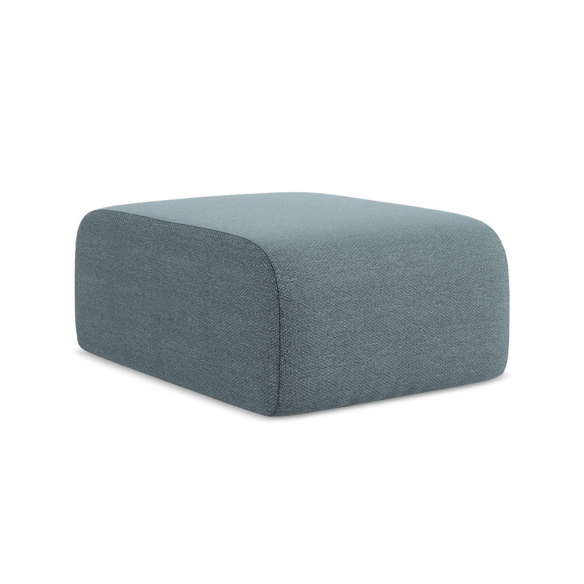 POUF Bouclé Stoff Blau - Blaugrau/Schwarz, Holzwerkstoff/Kunststoff (72/42/94cm) - LaMiaSofa