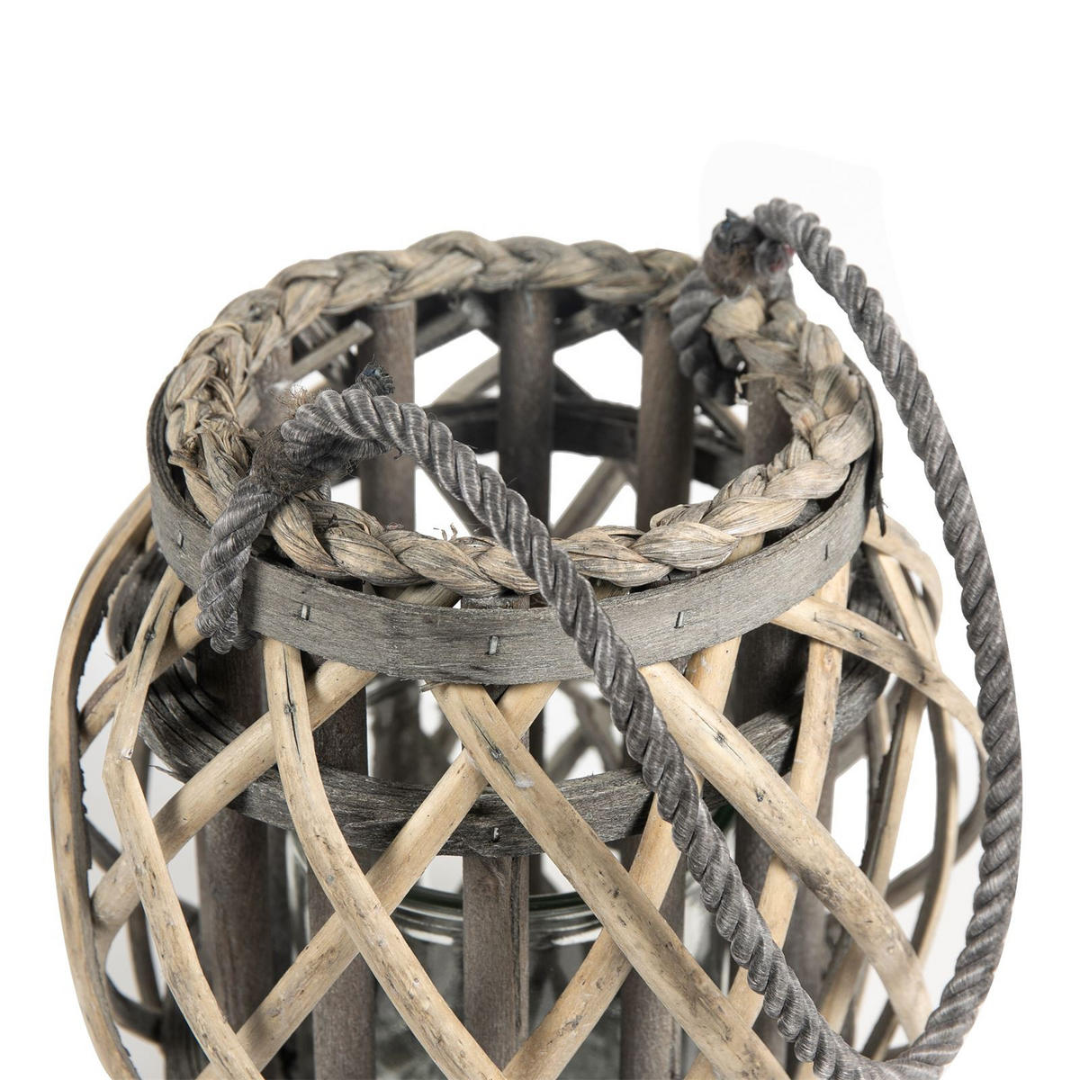 LATERNEN GIZO 2ER-SET - Grau, Glas (22/34/22cm) - IDIMEX