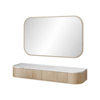 SCHMINKTISCH Lygrint + Spiegel - Eichefarben/Weiß, Holzwerkstoff (123/18/36cm) - MIRJAN24