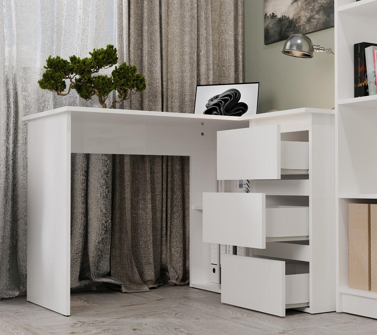 SCHREIBTISCH Weiß 120/75/49 - Weiß, Holzwerkstoff (90/50/75cm) - RAUMHIRSCH FURNITURE